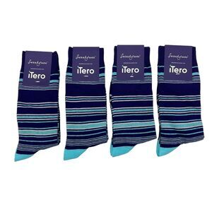 Lot 4- Swanky Socks iTero Cotton Nylon Blend Adult 7-11 Striped Stretch Soft